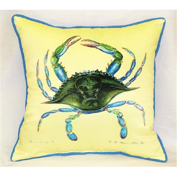 Betsy Drake Betsy Drake HJ004 Blue Crab- Female Art Only Pillow 18"x18" - HJ004