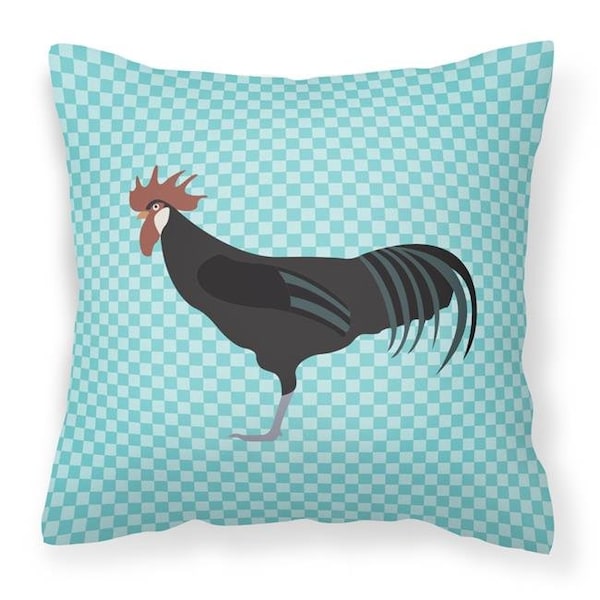 Carolines Treasures Carolines Treasures BB8015PW1818 Minorca Ctalalan Chicken Blue Check Fabric Decorative Pillow; 18 x 18 in. - BB8015PW1818