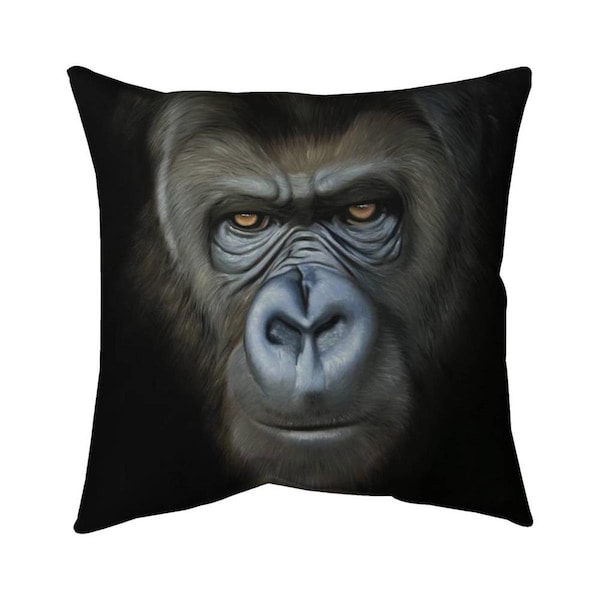 Fondo 20 x 20 in. Gorilla Face-Double Sided Print Indoor Pillow - FO2773616