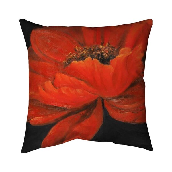 Begin Home Decor 20 x 20 in. Red Petal Flower-Double Sided Print Indoor Pillow - 5541-2020-FL190