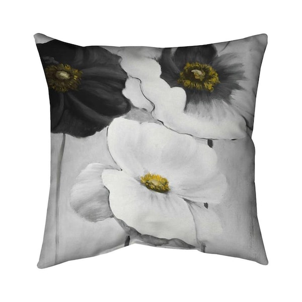Fondo 26 x 26 in. Assorted White Flowers-Double Sided Print Indoor Pillow - FO2796267
