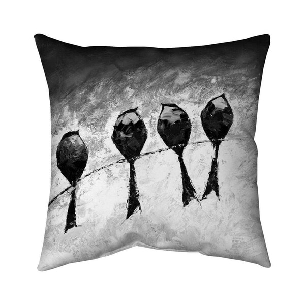 Begin Home Decor 20 x 20 in. Four Birds Perched-Double Sided Print Indoor Pillow - 5541-2020-AN116-1