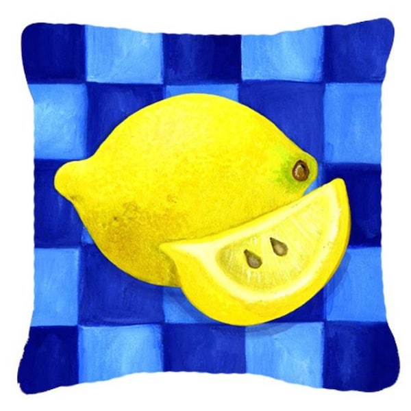 Carolines Treasures Carolines Treasures WHW0116PW1414 Lemon in Blue by Ute Nuhn Canvas Decorative Pillow - WHW0116PW1414