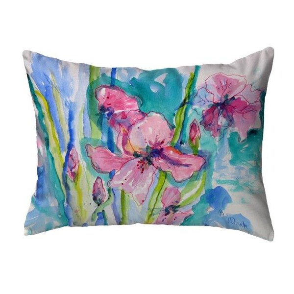 Betsy Drake Betsy Drake NC1017 16 x 20 in. Pink Iris Non-Corded Indoor & Outdoor Pillow - NC1017