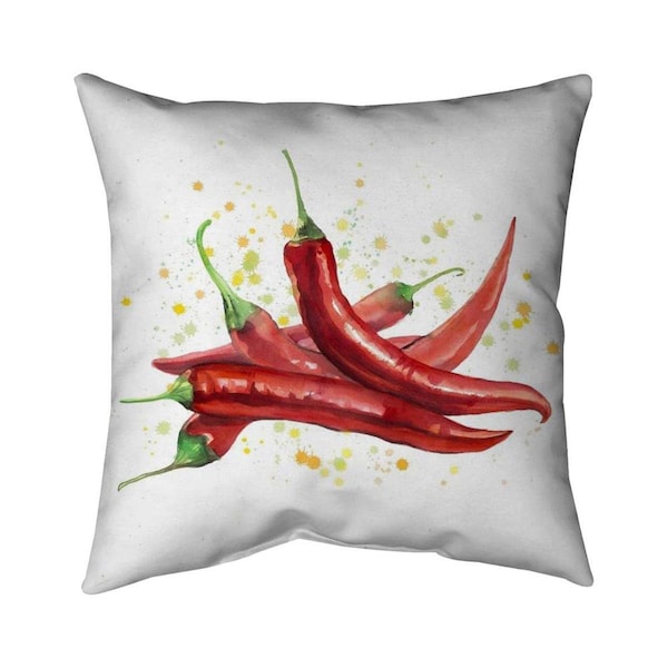 Begin Home Decor 20 x 20 in. Red Hot Peppers-Double Sided Print Indoor Pillow - 5541-2020-GA94