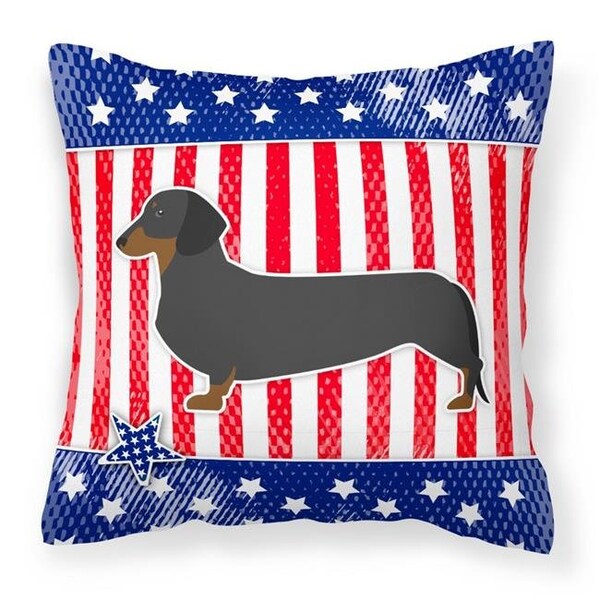 Carolines Treasures Carolines Treasures BB3282PW1818 USA Patriotic Dachshund Fabric Decorative Pillow - BB3282PW1818