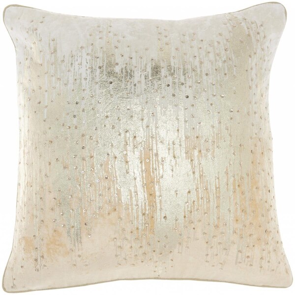 Palacedesigns 18 x 18 in. Cream Sequined Ombre Throw Pillow - PA3645147