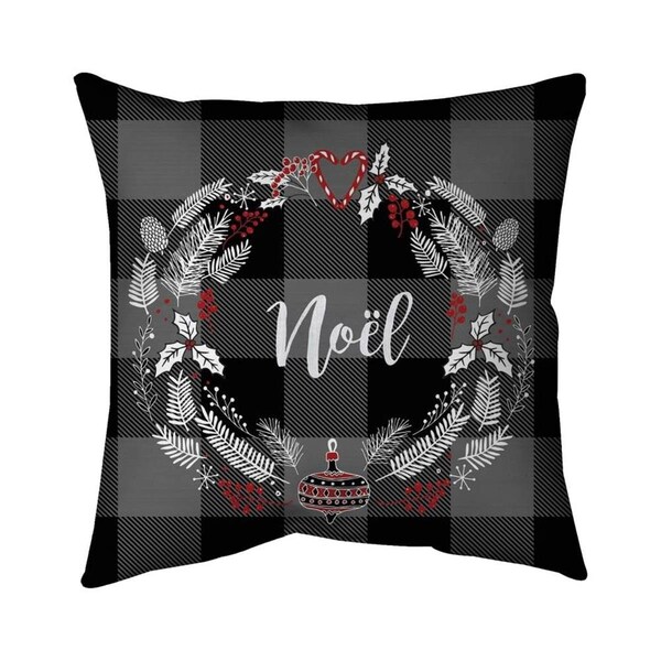 Begin Home Decor 26 x 26 in. Christmas Wreath-Double Sided Print Indoor Pillow - 5541-2626-HO1