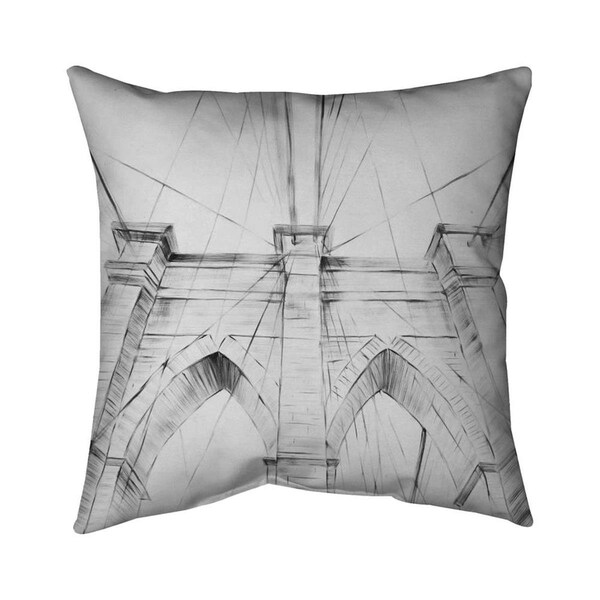 Fondo 20 x 20 in. Brooklyn Bridge Sketch-Double Sided Print Indoor Pillow - FO2796995