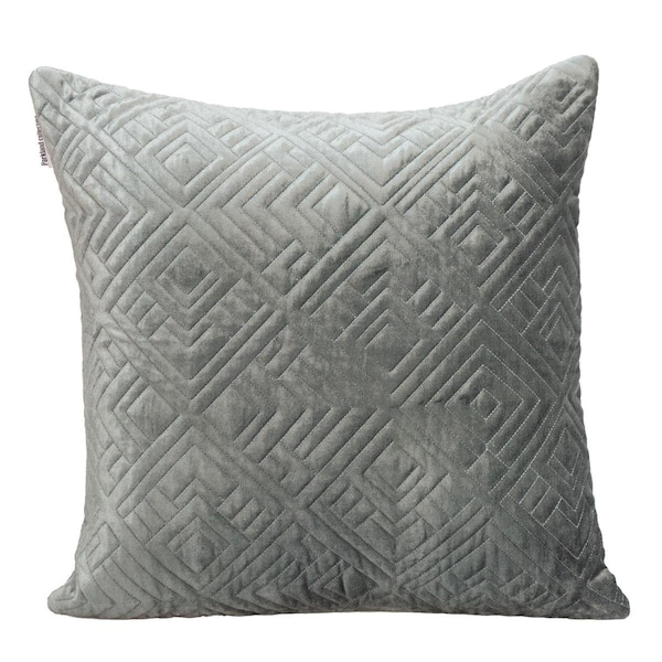 Homeroots Quilted Charcoal Decorative Throw Pillow - 402861