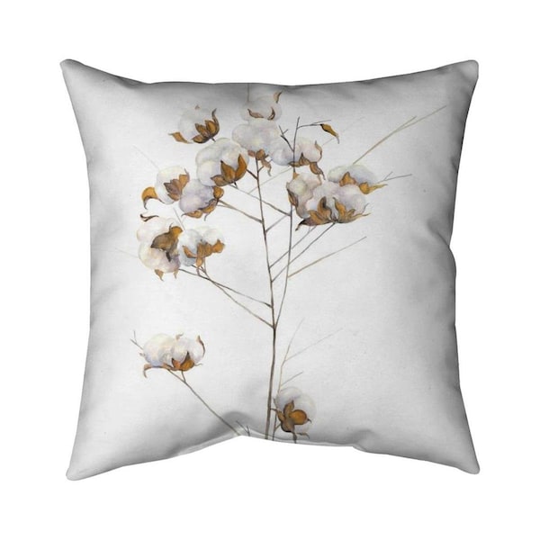 Fondo 20 x 20 in. Cotton Flowers Branch-Double Sided Print Indoor Pillow - FO2798496