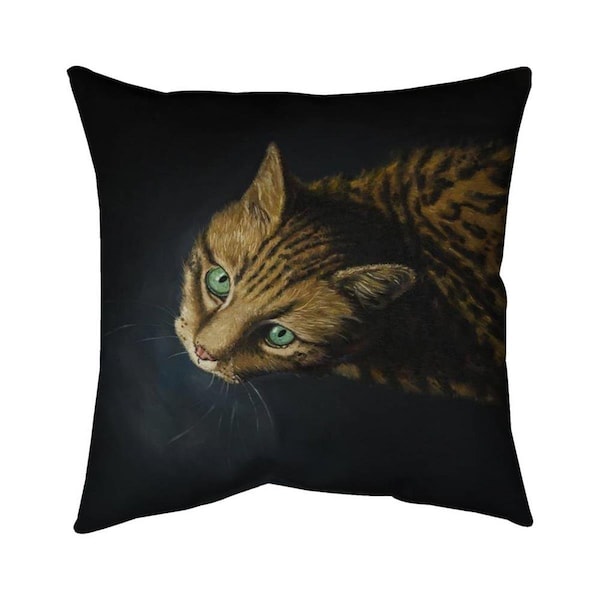 Begin Home Decor 20 x 20 in. Bengal Cat-Double Sided Print Indoor Pillow - 5541-2020-AN494