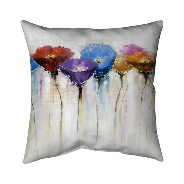 Fondo 20 x 20 in. Colorful Flowers-Double Sided Print Indoor Pillow - FO2775443