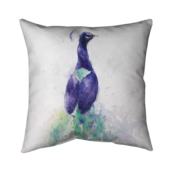 Fondo 20 x 20 in. Graceful Peacock-Double Sided Print Indoor Pillow - FO2791569