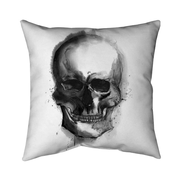 Fondo 20 x 20 in. Watercolor Dark Skull-Double Sided Print Indoor Pillow - FO2773532