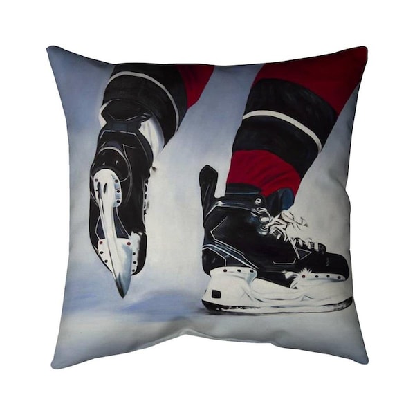 Begin Home Decor 20 x 20 in. Hockey Player-Double Sided Print Indoor Pillow - 5541-2020-SP77