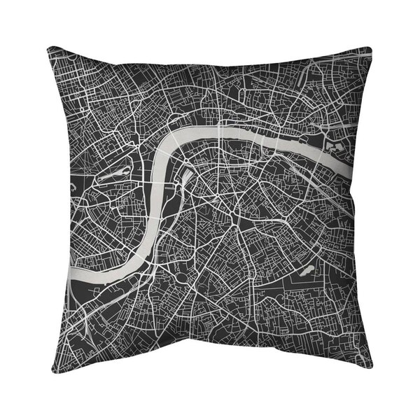 Fondo 26 x 26 in. London City Plan-Double Sided Print Indoor Pillow - FO2774249