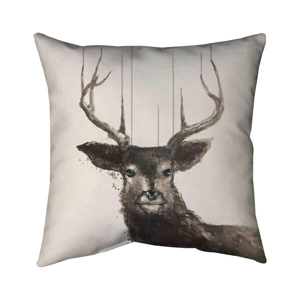 Begin Home Decor 20 x 20 in. Abstract Deer-Double Sided Print Indoor Pillow - 5541-2020-AN255-1