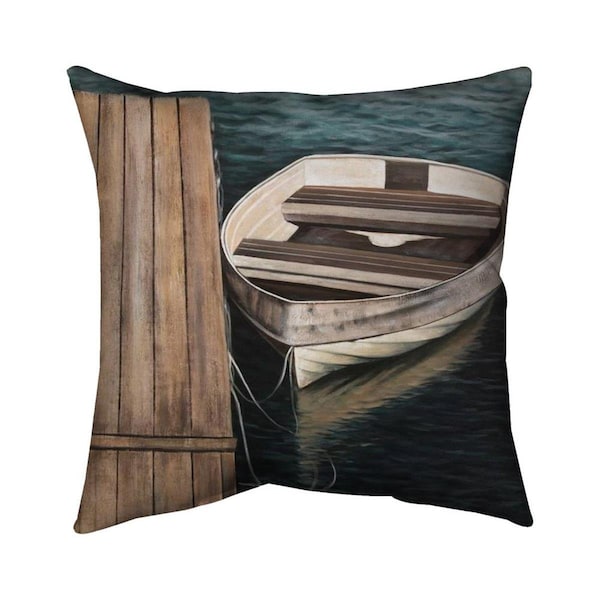 Begin Home Decor 26 x 26 in. Rowboats-Double Sided Print Indoor Pillow - 5541-2626-CO104