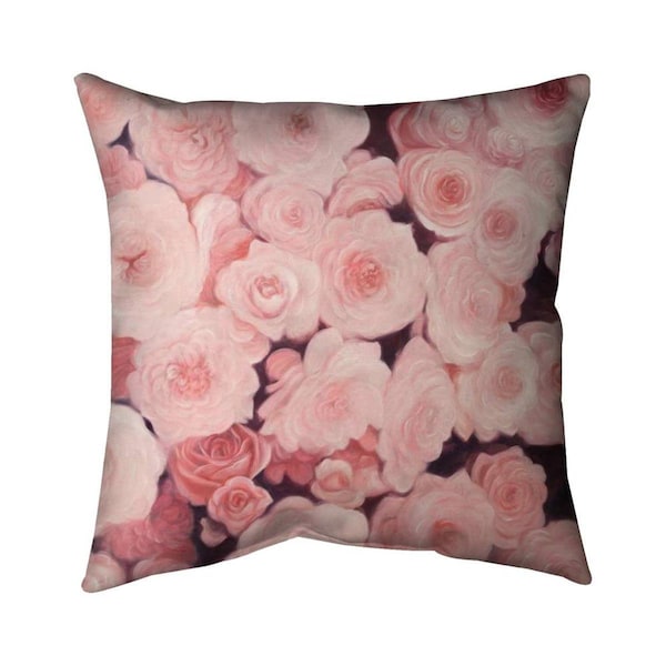 Fondo 20 x 20 in. Pink Flower Field-Double Sided Print Indoor Pillow - FO2793948