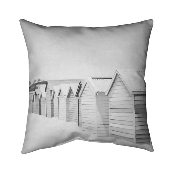 Begin Home Decor 20 x 20 in. Beach Cabins-Double Sided Print Indoor Pillow - 5541-2020-CO118