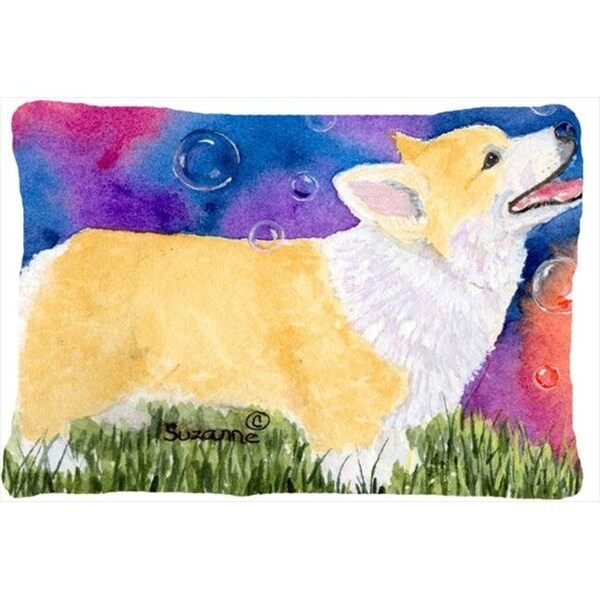 Carolines Treasures Carolines Treasures SS8751PW1216 Corgi Indoor & Outdoor Decorative Fabric Pillow - 12 x 16 in. - SS8751PW1216