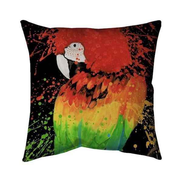 Begin Home Decor 20 x 20 in. Rainbow Parrot-Double Sided Print Indoor Pillow - 5541-2020-AN331