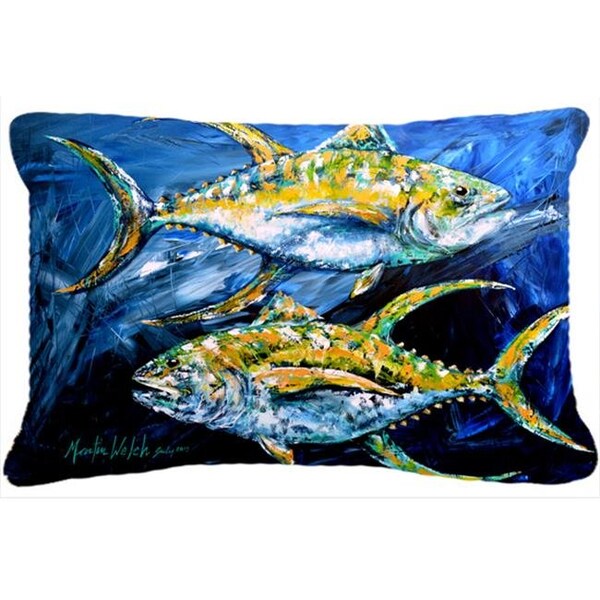 Carolines Treasures Carolines Treasures MW1125PW1216 12 x 16 In. Fish - Tuna Tuna Blue Indoor & Outdoor Fabric Decorative Pillow - MW1125PW1216