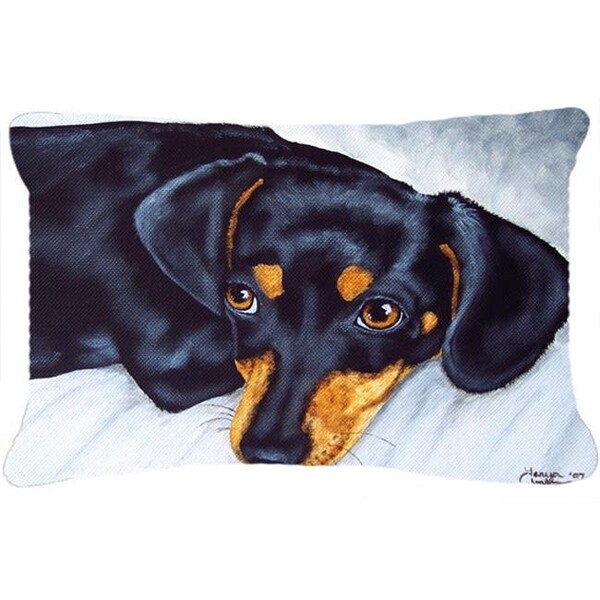 Carolines Treasures Carolines Treasures AMB1079PW1216 Black & Tan Doxie Dachshund Fabric Decorative Pillow - AMB1079PW1216