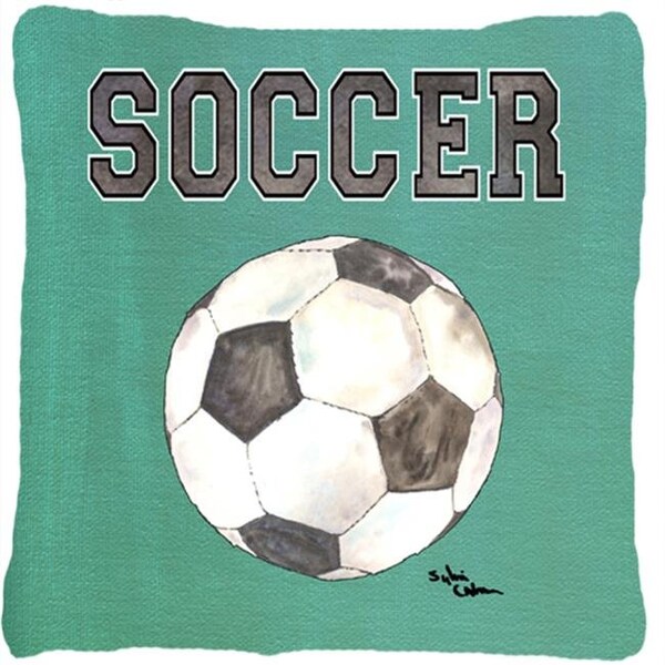 Carolines Treasures Carolines Treasures 8484PW1414 14 x 14 in. Soccer Fabric Decorative Pillow - 8484PW1414
