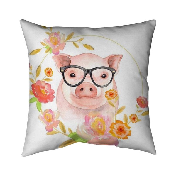 Fondo 26 x 26 in. Happy Little Pig-Double Sided Print Indoor Pillow - FO2795824