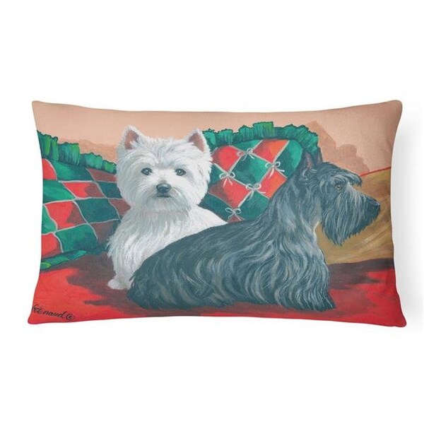 Carolines Treasures Carolines Treasures PPP3277PW1216 12 x 3 x 16 in. Westie & Scottie Great Scots Canvas Fabric Decorative Pillow - PPP3277PW1216