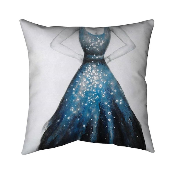 Fondo 20 x 20 in. Blue Princess Dress-Double Sided Print Indoor Pillow - FO2774174