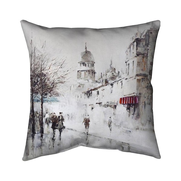 Begin Home Decor 20 x 20 in. Grey City Street-Double Sided Print Indoor Pillow - 5541-2020-ST12