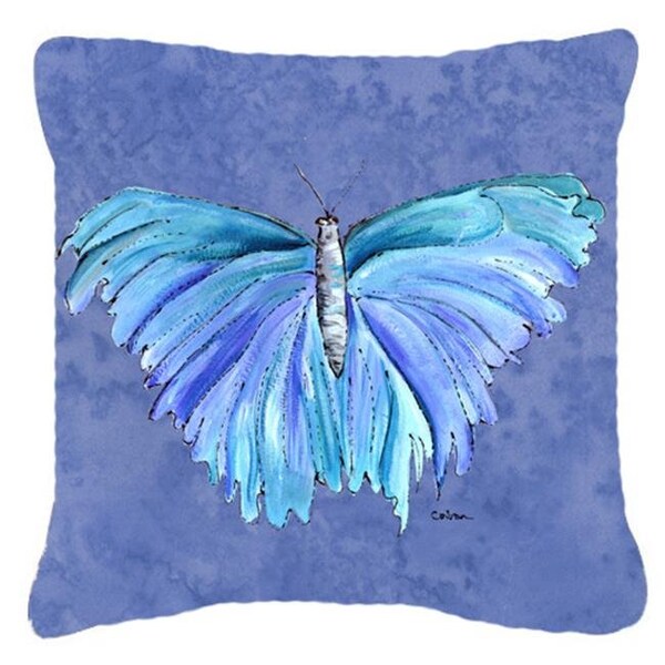 Carolines Treasures Carolines Treasures 8855PW1414 Butterfly On Slate Blue Indoor & Outdoor Fabric Decorative Pillow - 8855PW1414