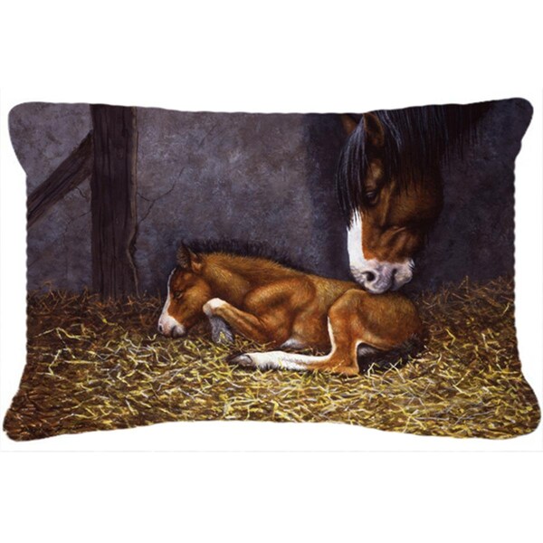 Jensendistributionservices Horse & Her Foal Fabric Decorative Pillow - MI2557320