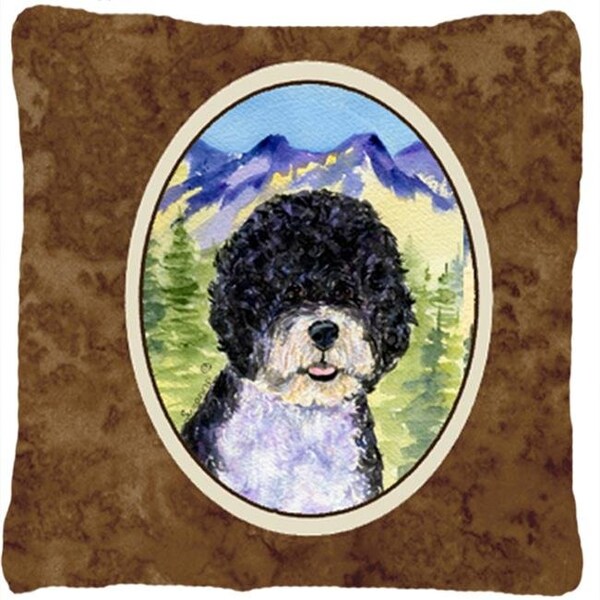 Carolines Treasures Carolines Treasures SS8303PW1414 Portuguese Water Dog Decorative Indoor & Outdoor Fabric Pillow - SS8303PW1414