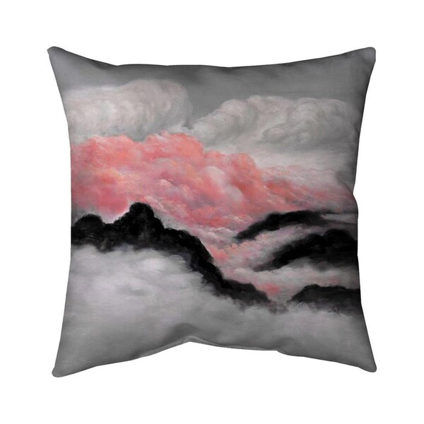 Fondo 20 x 20 in. Grey & Pink Clouds-Double Sided Print Indoor Pillow - FO2791623