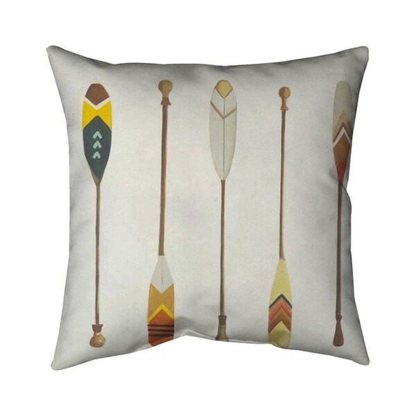 Begin Home Decor 26 x 26 in. Canoe Paddles-Double Sided Print Indoor Pillow - 5541-2626-SP13