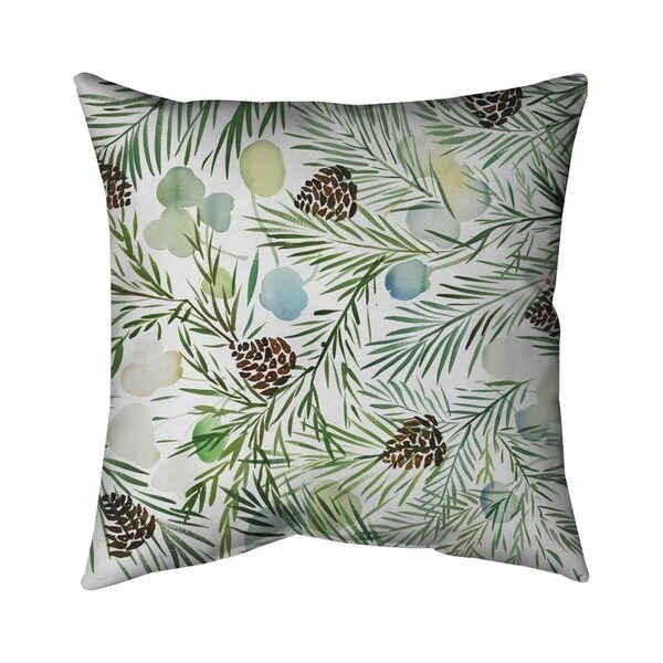 Begin Home Decor 20 x 20 in. Pine Cone Pattern-Double Sided Print Indoor Pillow - 5541-2020-HO8