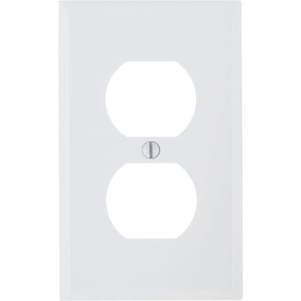 Leviton Commercial Grade 1-Gang Thermoplastic Outlet Wall Plate, White - 022-80703-W