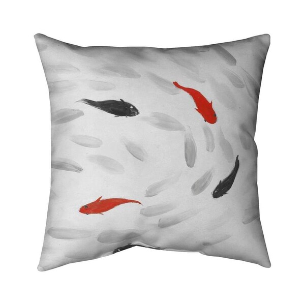 Begin Home Decor 20 x 20 in. Swimming Fish Swirl-Double Sided Print Indoor Pillow - 5541-2020-AN279