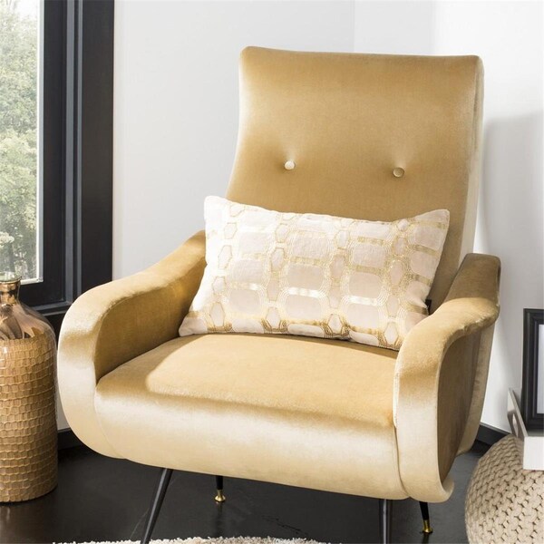 Safavieh 12 x 20 in. Adalie Pillow Beige & Gold - PLS877A-1220