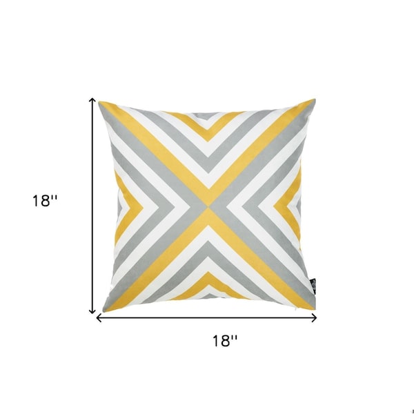 Homeroots Multi Color Geometric Flashback Printed Decorative Throw Pillow Cover 18 x 18 in. - 355277