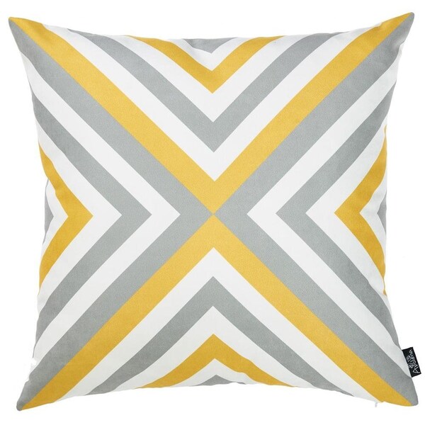 Homeroots Multi Color Geometric Flashback Printed Decorative Throw Pillow Cover 18 x 18 in. - 355277