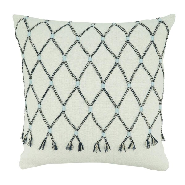 Rlm Distribution 18 in. Cord Applique Design Throw Pillow with Poly Filling - HO3742741