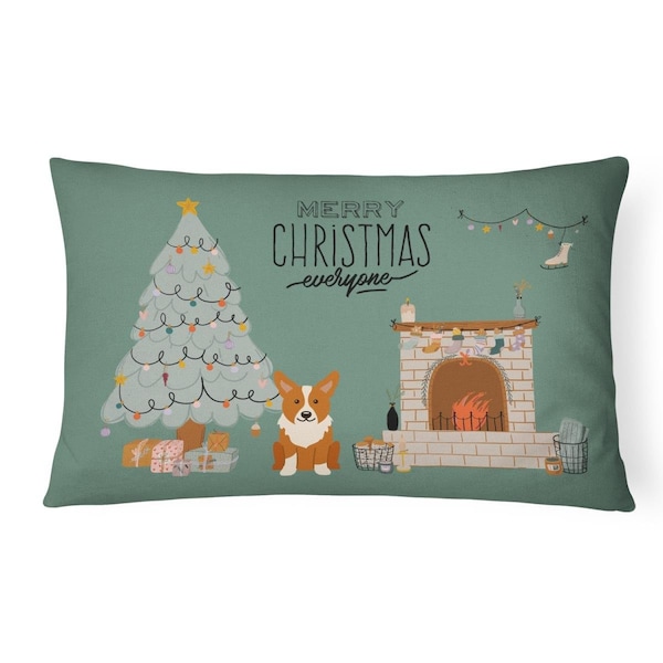 Carolines Treasures Carolines Treasures CK7663PW1216 12 x 3 x 16 in. Corgi Christmas Everyone Canvas Fabric Decorative Pillow - CK7663PW1216