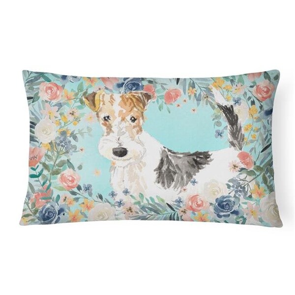 Carolines Treasures Carolines Treasures CK3402PW1216 Fox Terrier Canvas Fabric Decorative Pillow - CK3402PW1216
