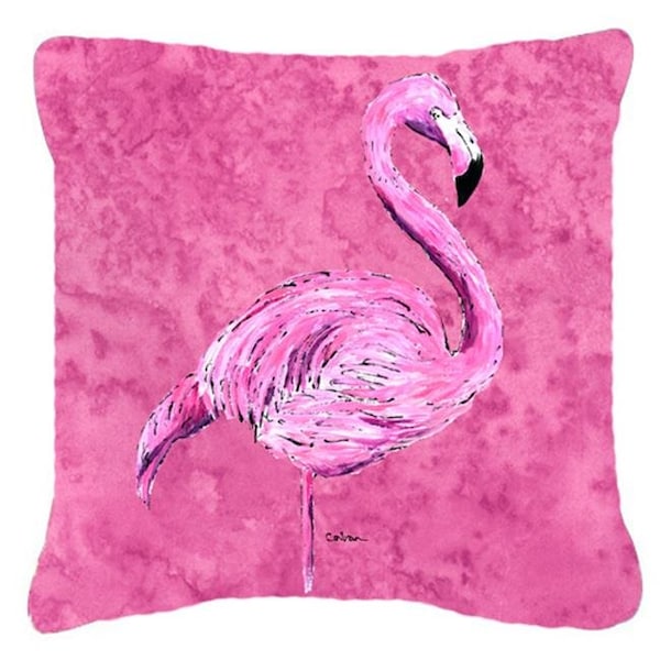 Carolines Treasures Carolines Treasures 8875PW1818 18 x 18 in. Flamingo On Pink Indoor & Outdoor Fabric Decorative Pillow - 8875PW1818