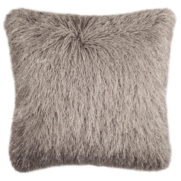Safavieh Shag Modish Metallic Pillow, Metalic Silver - PLS732A-1424